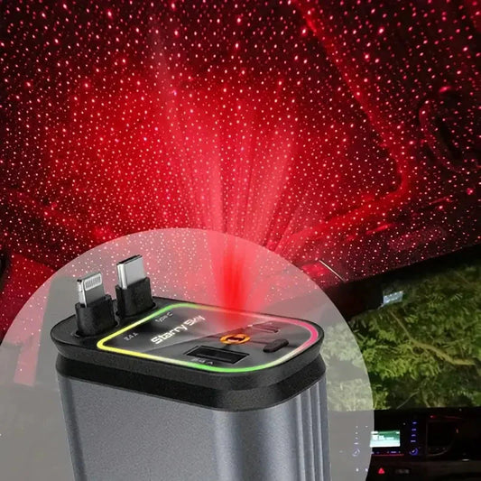 4 in 1 Retractable Car Charger With LED Lighting