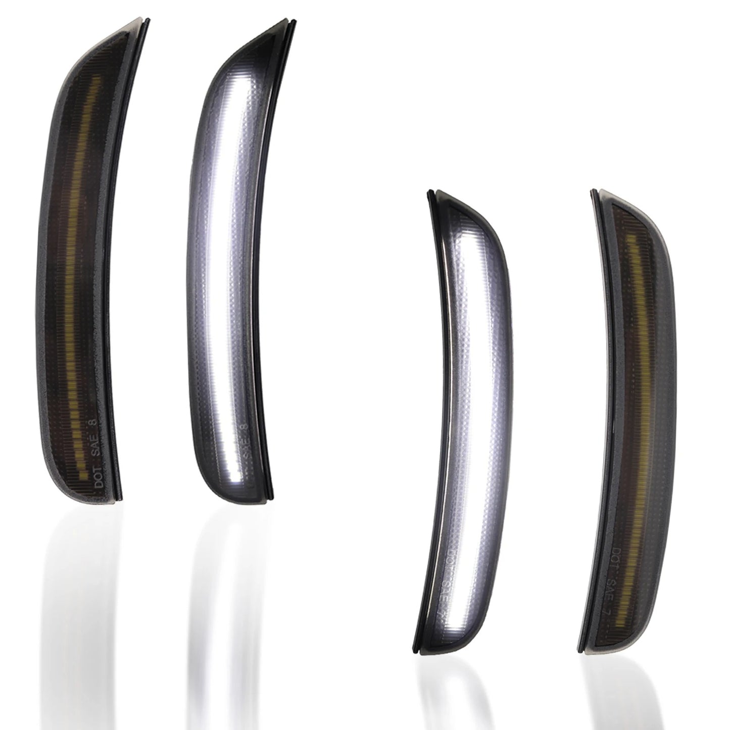 2015–2023 Dodge Charger White LED Side Marker Lights | Smoked Lens OEM Replacement DRL Upgrade ⚪💡