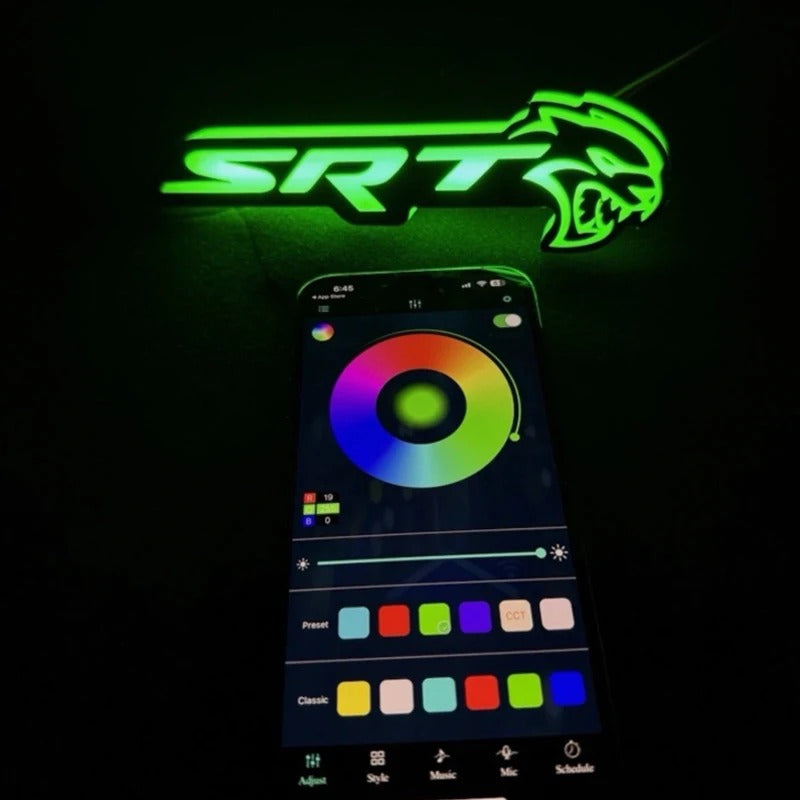🔥 2015–2023 SRT Hellcat RGBW Flow Series LED Badge Emblem Logo ✨🐱‍👤
