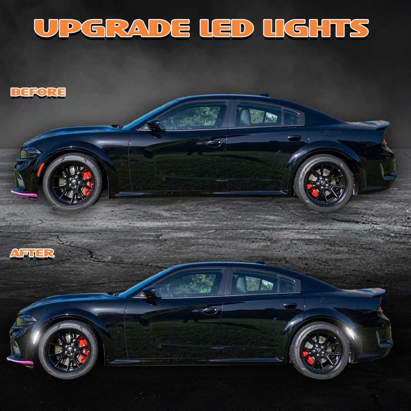 2015–2023 Dodge Charger White LED Side Marker Lights | Smoked Lens OEM Replacement DRL Upgrade ⚪💡