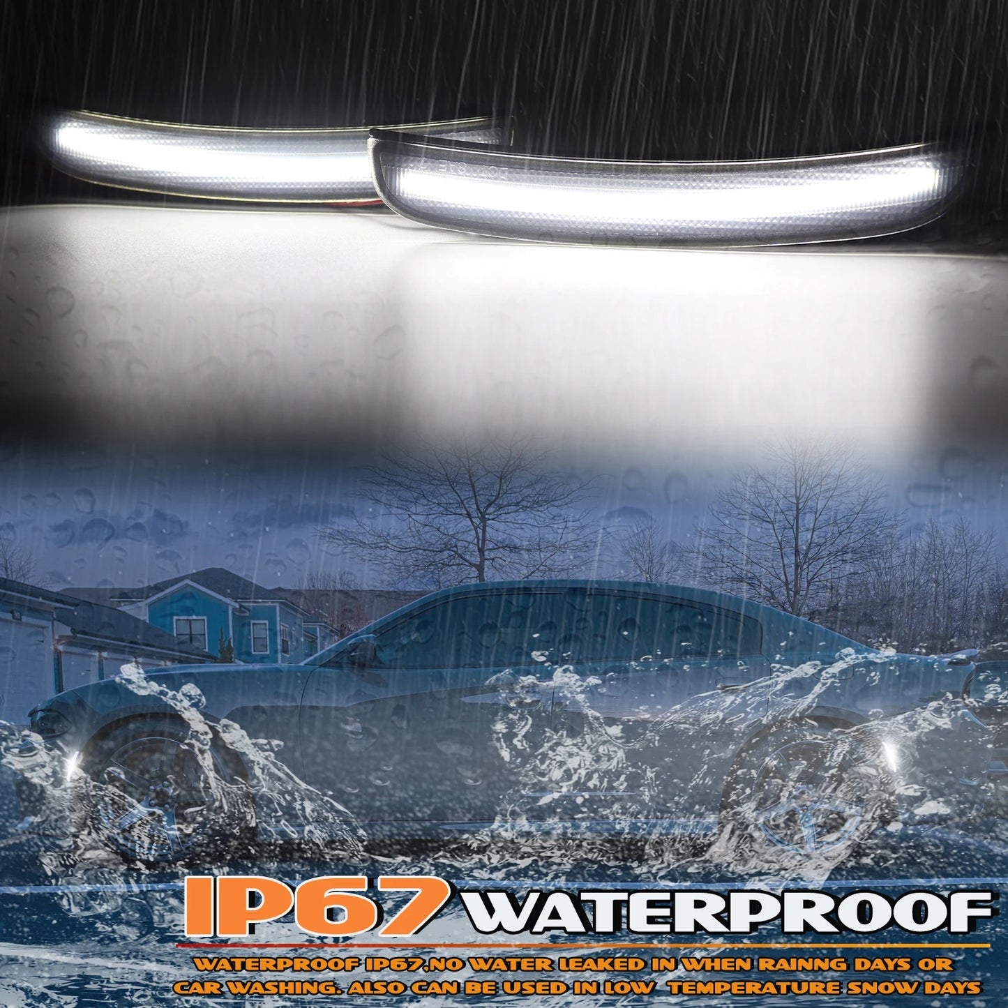 2015–2023 Dodge Charger White LED Side Marker Lights | Smoked Lens OEM Replacement DRL Upgrade ⚪💡